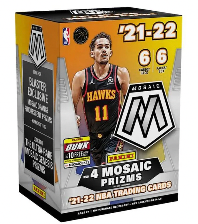Panini 2021–22 NBA Mosaic Basketball Blaster Box sealed retail box with Mosaic parallels and rookie cards